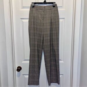 3/30$💥 Max Cocos Pants plaid stretch wide leg Size 1 Small Women Gray preppy